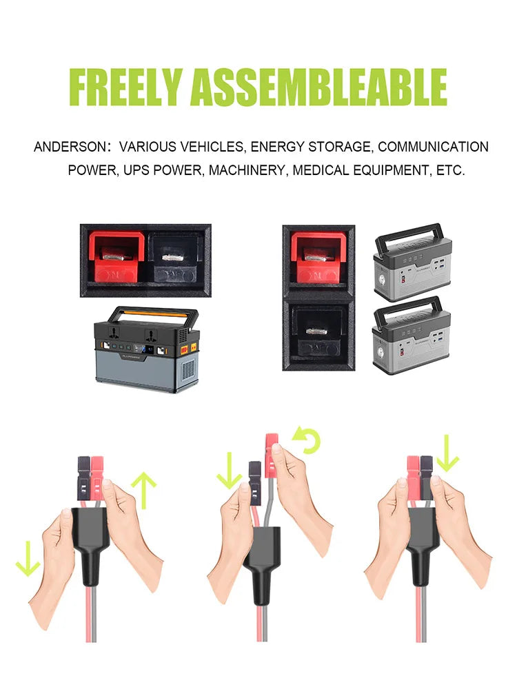 ALLPOWERS DC to Anderson Charging Wires 1.5M Charging Tools For Solar Charger ,Portable Power Station Generator