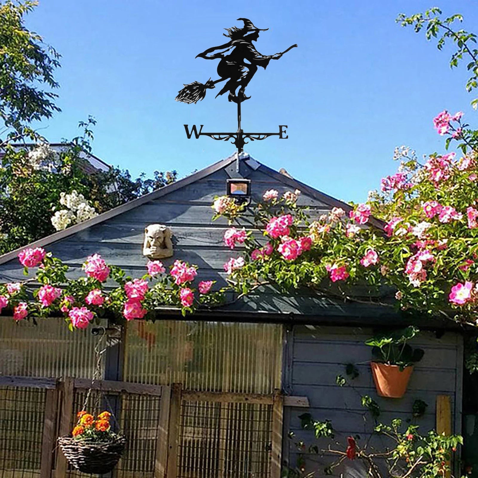 Weathervane Weather Vanes Roofs Retro Garden Stake Weather Vane Measuring Tools Outdoor Roof Decoration Architecture Decor Craft
