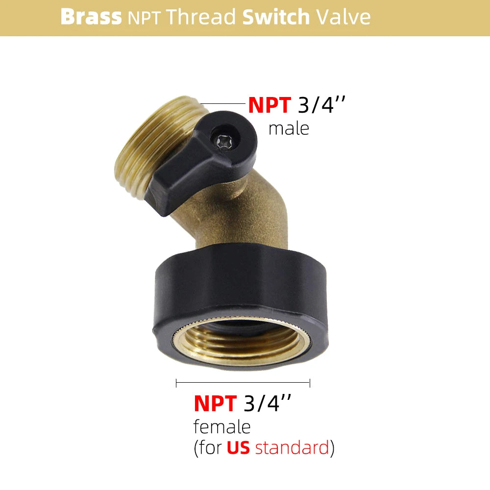 1PC BSP NPT 3/4" 4-Way Brass Plastic Garden Hose Splitter Y-Type Watering Connector Distributor For Outdoor Tap Faucet Adapter