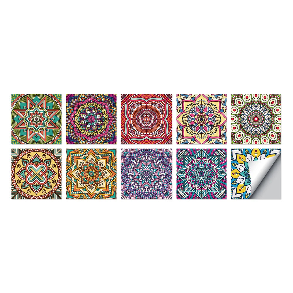 Tile Stickers Waterproof Kitchen Retro Moroccan Self Adhesive Bathroom Decal Vinyl Peel And Stick Wall Decoration Wallpaper