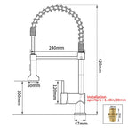United States Canada G9/16 Kitchen Faucets Silver Faucets for Kitchen Sink Pull Out Spring Spout Mixers Tap Hot Cold Water Crane
