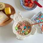Korean Cartoon Student Tableware 2021 New INS Cute Bear Ceramic Bowls Children's Dessert Breakfast Cereal Fruit Salad Soup Bowl
