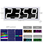 Smart Digital Wall Clock with APP Control & Alarm