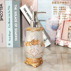 European 5pcs Bathroom Set/Resin Bathroom Accessories Kit/Toothpick Holder/Soap Dispenser/Tooth Brush Holder/Cup Soap Dish Tray