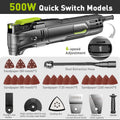 500W Electric Multifunction Oscillating Tool Electric Trimmer Saw Variable Speed with Accessories Home Decoration Renovate 5°