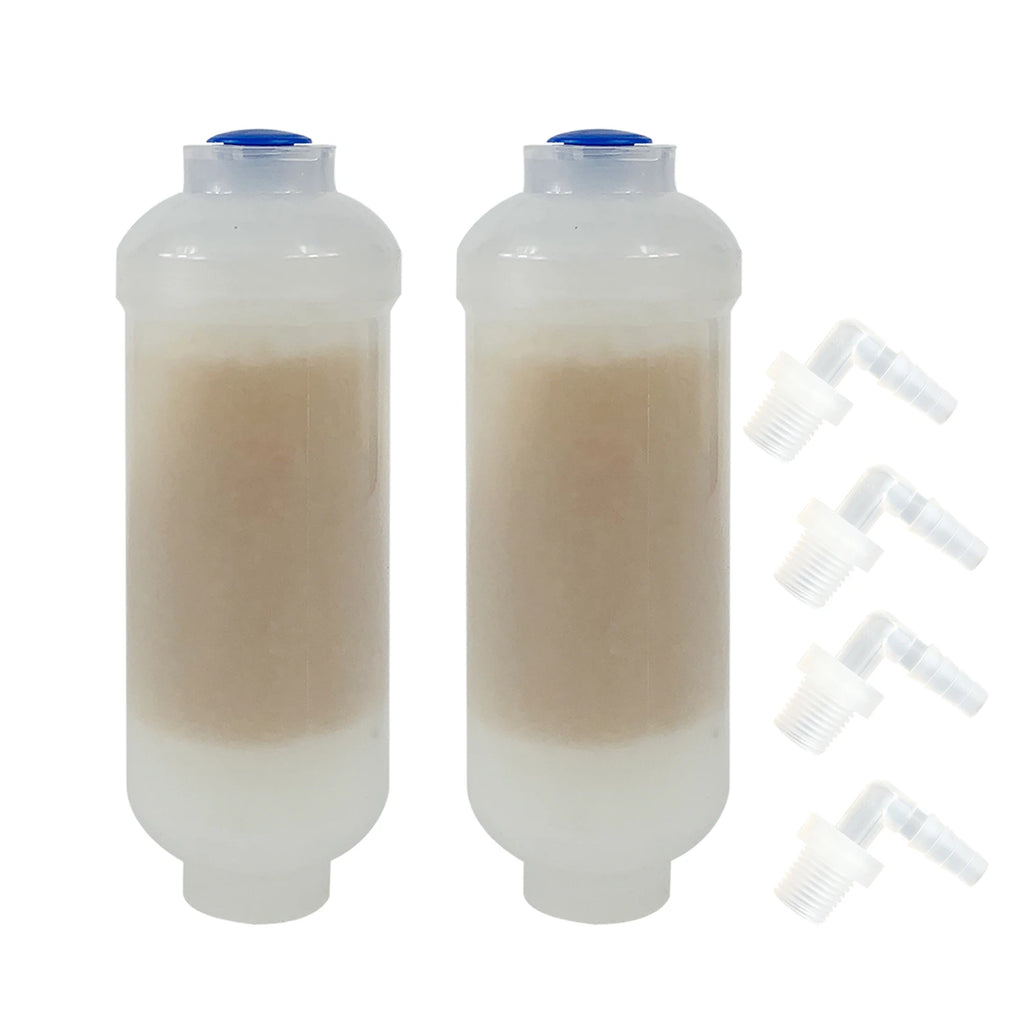 2 Pack of 6" Long Inline Mixed Bed Deionization DI Resin Cartridge With Adapter For Lasers, Aquariums, Medical, Laboratory etc.