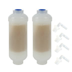 2 Pack of 6" Long Inline Mixed Bed Deionization DI Resin Cartridge With Adapter For Lasers, Aquariums, Medical, Laboratory etc.