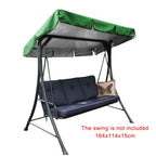 Swing Chair Cover Playground Swing Chair Top Cover Waterproof Sunshade Canopy  Green  190x132x15cm