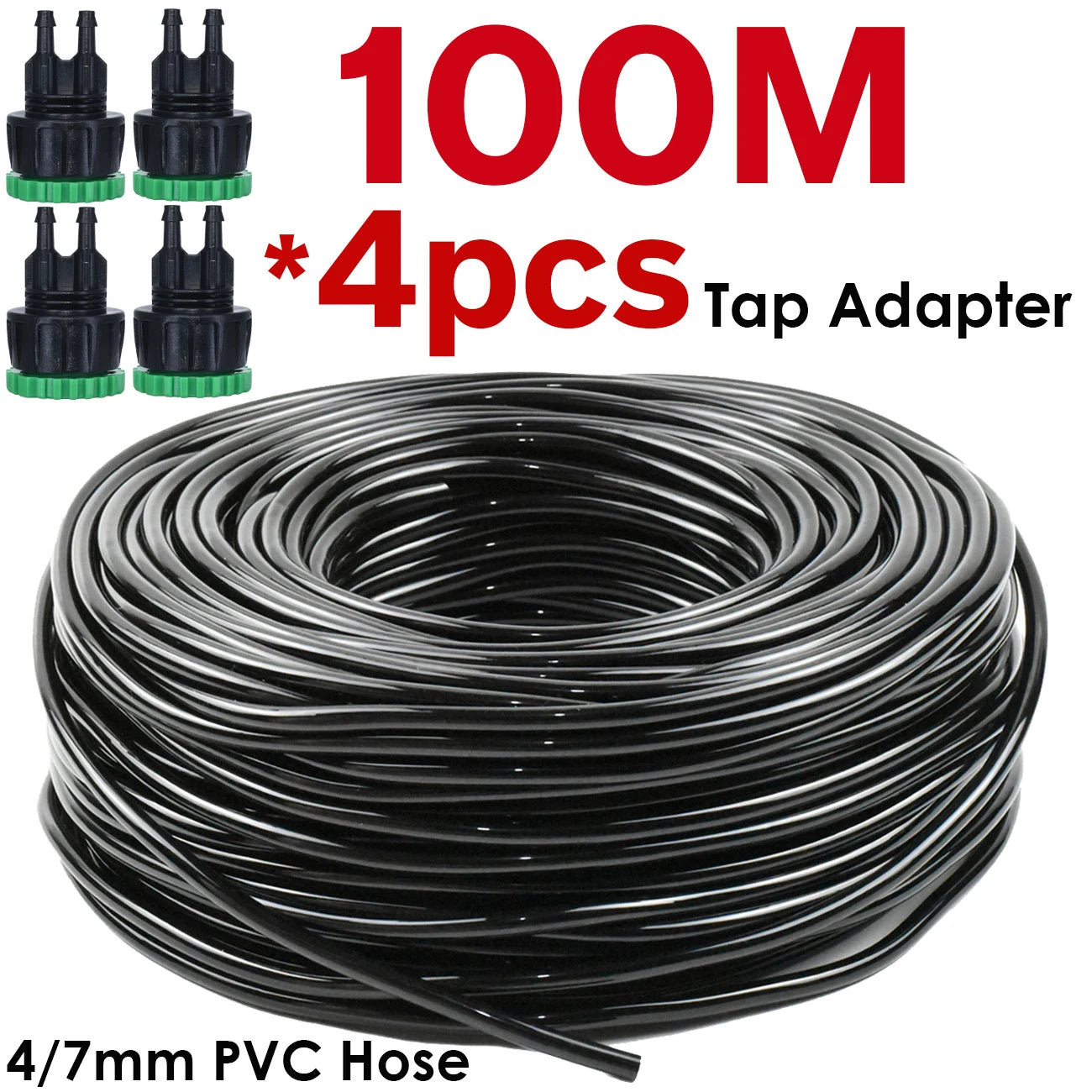 SPRYCLE 5m-100m 1/4'' Garden Watering Hose 4/7mm PVC Micro Drip Irrigation Pipe Tubing for Sprinkler Lawn Pot Plant Greenhouse