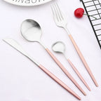Dinnerware Pink Silver Silverware Cutlery Set Stainless Steel Luxury Flatware Home Fork Spoon Knife Kitchen Dinner Set Drop ship