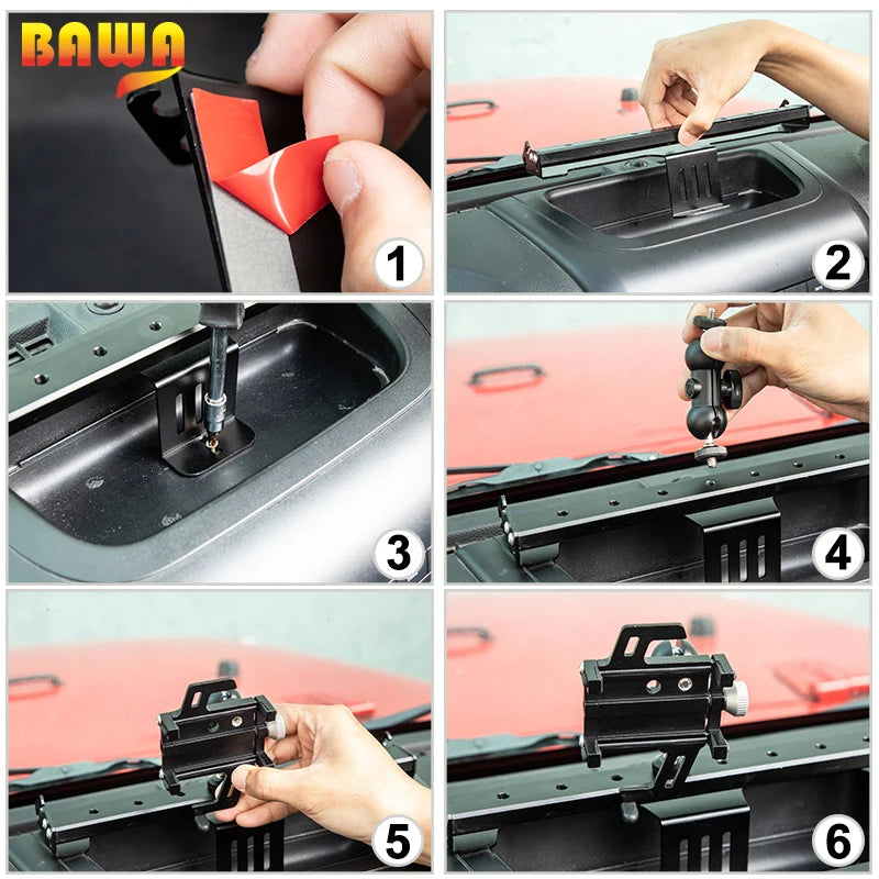BAWA Car Phone Holder Accessories For Jeep Wrangler JK 2007-2017 Multifunction Mobile Cell Phone Support For Jeep Wrangler JK