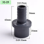 O.D 32/40/50/63-14/20/30/40/50/60mm Big Size UPVC Pagoda Connector Garden Irrigation Pipe Soft Hose Adapter Joint Accessories