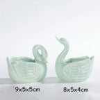 Pocelain Blue Fish Flower Vase European Style Cute Fleshy Flowerpot Mini Bonsai Cactus Flower Pot for Home Garden Home Decor