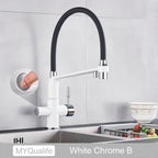 Matte Black Kitchen Sink Faucet Tap Pure Water Filter Mixer Crane Dual Handles Purification Kitchen Hot and Cold Water Tap