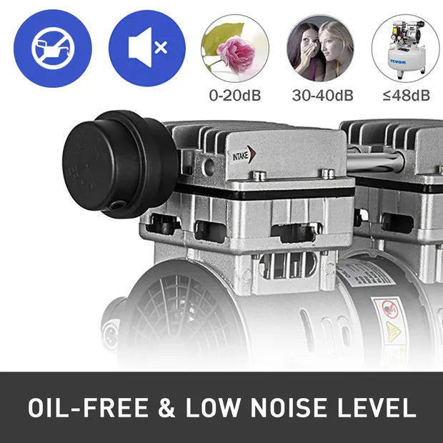 SucceBuy 30L 40L Air Compressor 6.6/8.8 Gallon Ultra Quiet Oil-free Air Compressor 850W For Garage Workshop Clinic Home Repair