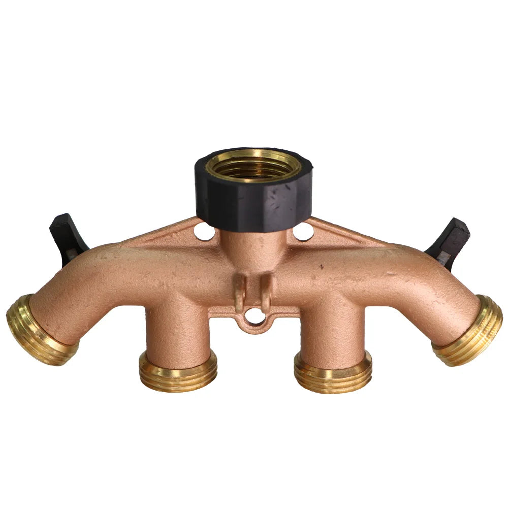 1PC BSP NPT 3/4" 4-Way Brass Plastic Garden Hose Splitter Y-Type Watering Connector Distributor For Outdoor Tap Faucet Adapter