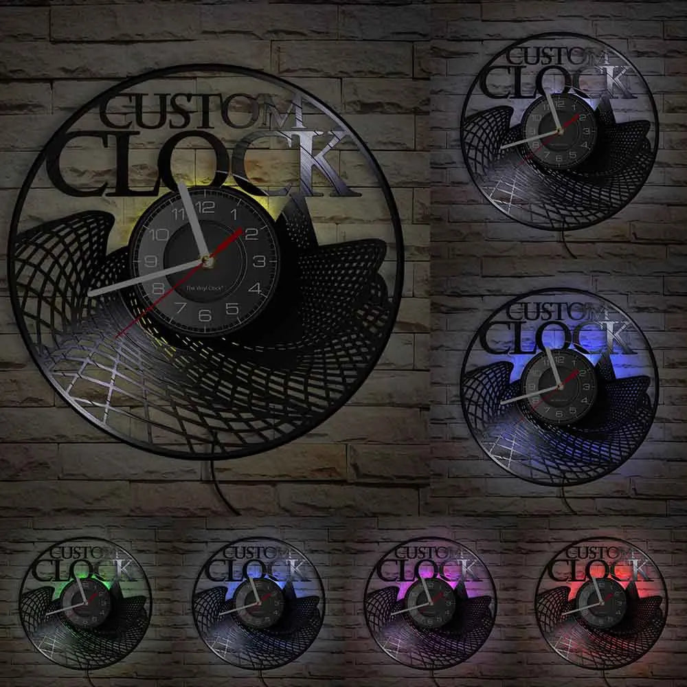 Custom Order Your Design And Logo Personal Personalized Vinyl Clock Vintage Customization Record Watch Timepieces New Year Gift