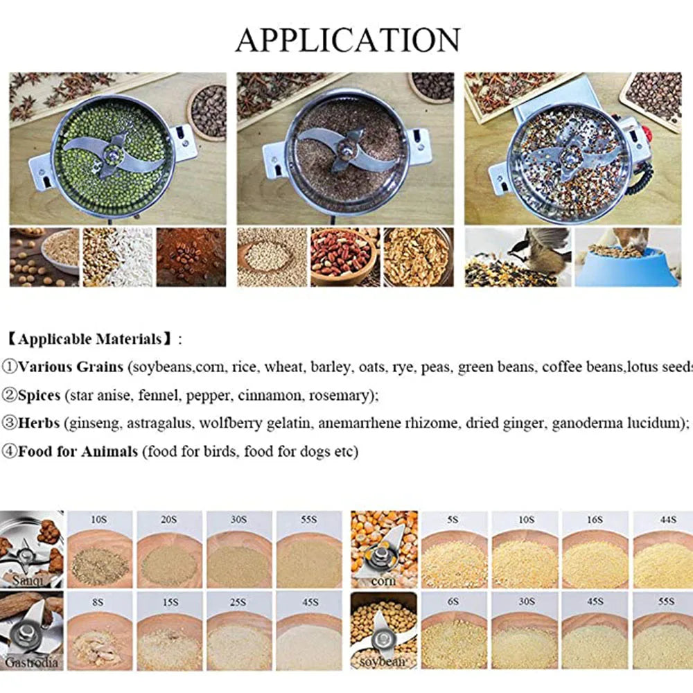 Big Capacity 800G Herb Grinder Coffee Machine Grain Spices Mill Medicine Wheat Mixer Dry Food Grinder