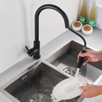Black Pull-Out Sensor Kitchen Faucet - Touch Control Mixer Tap