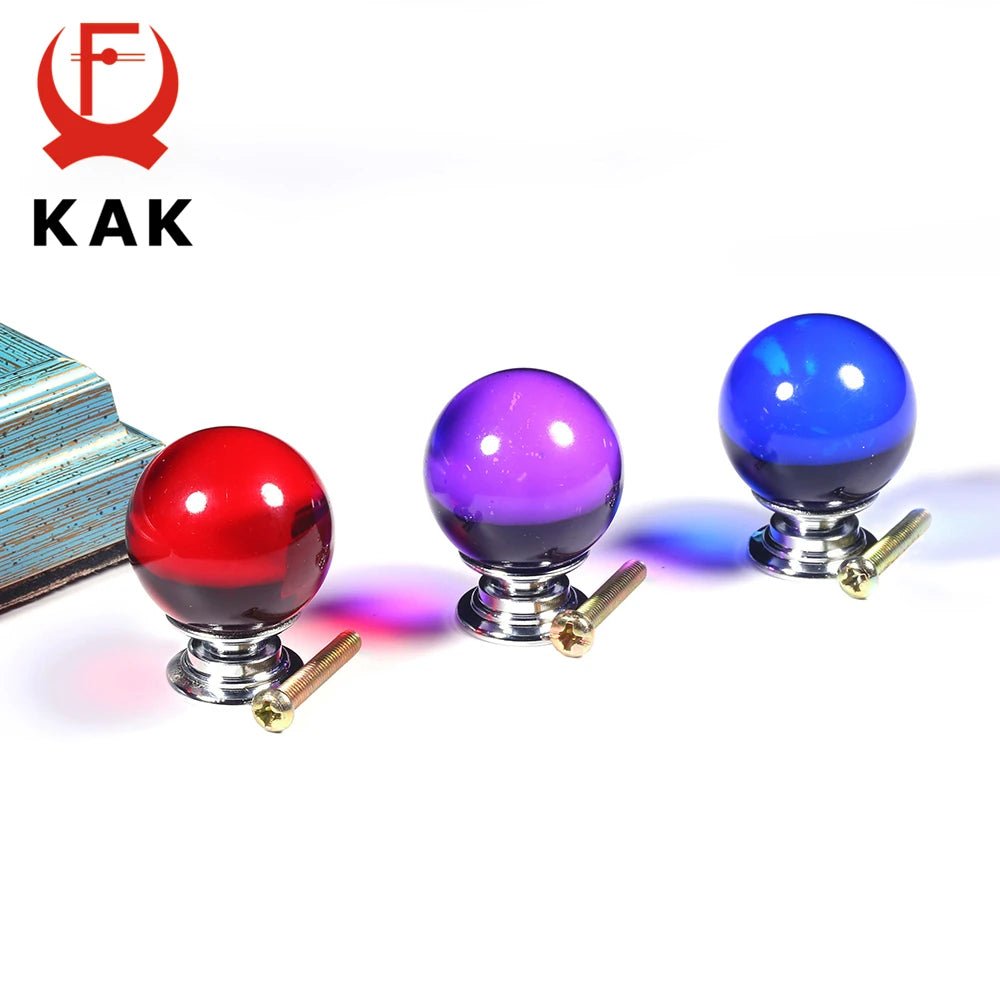 KAK 30mm Crystal Glass Cabinet Knobs and Handle Kitchen Cupboard Door Pulls Drawer Knobs Wardrobe Door Handle Hardware