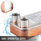 SucceBuy 30 40 60 Plates Heat Exchanger Wort Chiller Stainless Steel Homebrew Brewing Beer Cooler Counter Chiller Water Heating