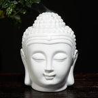 Zen Yoga Set Ceramic Aromatherapy Oil Burner Buddha Head Aroma Essential Oil Diffuser Indian Incense Buddha Tibetan Incense Base