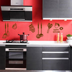 Kitchen Restaurant Kitchenware Icon Fridge Wall Sticker Waterproof Vinyl Wall Decorative Stickers PVC Removable For Home Decor