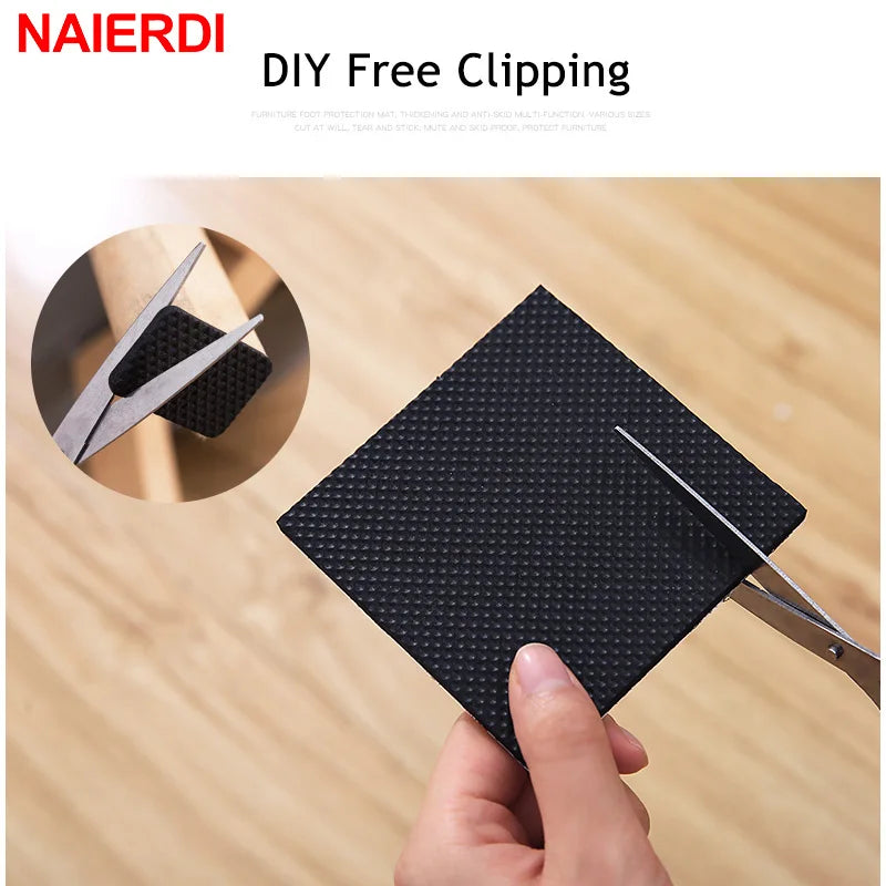 NAIERDI 1-24PCS Self Adhesive Furniture Leg Feet Rug Felt Pads Anti Slip Mat  Bumper Damper For Chair Table Protector Hardware