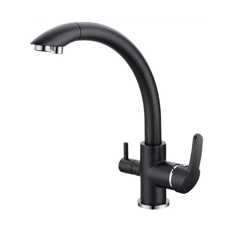New Solid Brass Swivel 3 in 1 Drinking Water Kitchen Faucets Robinet Para Torneira Wels Sink Mixer Tri Flow 3 Way Filter Taps