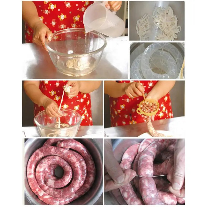 10PCs/Lot Casing for Sausage 28/30 Dry Shell for Sausages Casing Salami Casing Filler Set Sausage Packaging Tools Inedible