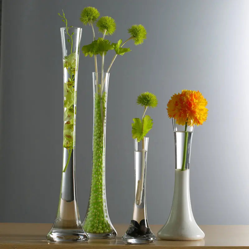 GIEMZA Large Floor Vases Tall 1pc High Glass Vase for Home Decor Thin Single Flower Bottle No Dried Plant on Floor Decoration