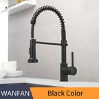 United States Canada G9/16 Kitchen Faucets Silver Faucets for Kitchen Sink Pull Out Spring Spout Mixers Tap Hot Cold Water Crane