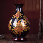 New Chinese Style Vase Jingdezhen Yellow Crystal Glaze Flower Vase Home Decor Handmade Shining Famille Rose Vases