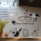 Cartoon Cute Happy Kitchen Food Wall Sticker Living Room Kitchen Restaurant Home Decoration Mural Art Decals Stickers Wallpaper