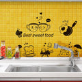 Cartoon Cute Happy Kitchen Food Wall Sticker Living Room Kitchen Restaurant Home Decoration Mural Art Decals Stickers Wallpaper