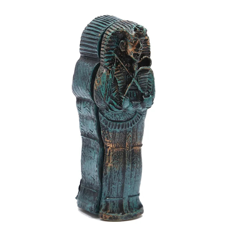 New Resin Figurine Egyptian Mummy In Coffin Home Office Desk Decor Fish Tank Ornament Halloween Party Decoration Dropshipping