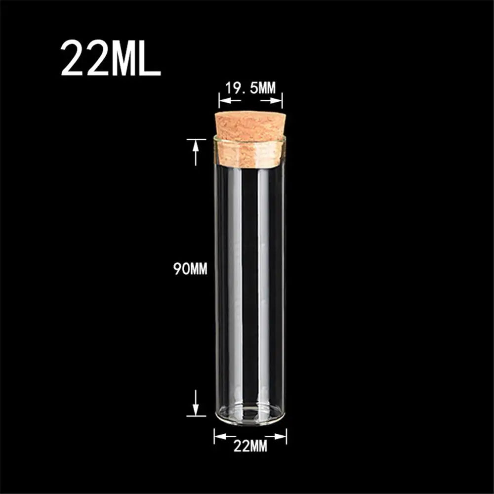 100pcs 18ml 22ml 30ml Mini Corks Bottles Clear Glass Straight Mouth Jars Empty Healthy and Eco-friendly Glass Vials Bottle