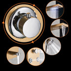 Gold Shower Panel LED Light Bathroom Six Functions Shower Column Tower Digital Screen Waterfall Shower Massage Spa Jets Tub