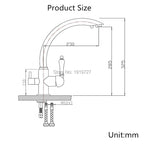 New Solid Brass Swivel 3 in 1 Drinking Water Kitchen Faucets Robinet Para Torneira Wels Sink Mixer Tri Flow 3 Way Filter Taps