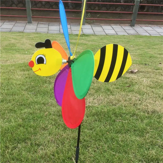 Cute 3D Large Animal Bee Windmill Wind Spinner Whirligig Yard Garden Decor