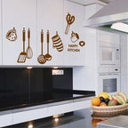 Kitchen Restaurant Kitchenware Icon Fridge Wall Sticker Waterproof Vinyl Wall Decorative Stickers PVC Removable For Home Decor