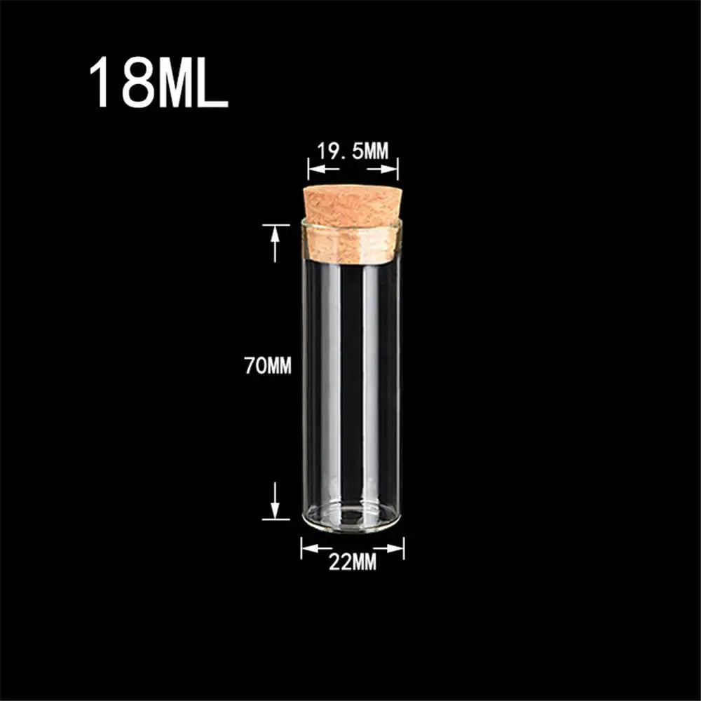 100pcs 18ml 22ml 30ml Mini Corks Bottles Clear Glass Straight Mouth Jars Empty Healthy and Eco-friendly Glass Vials Bottle