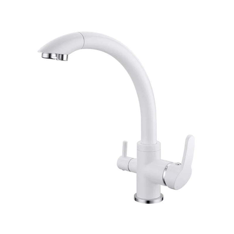 New Solid Brass Swivel 3 in 1 Drinking Water Kitchen Faucets Robinet Para Torneira Wels Sink Mixer Tri Flow 3 Way Filter Taps