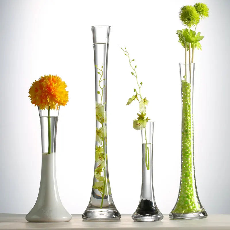 GIEMZA Large Floor Vases Tall 1pc High Glass Vase for Home Decor Thin Single Flower Bottle No Dried Plant on Floor Decoration