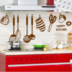 Kitchen Restaurant Kitchenware Icon Fridge Wall Sticker Waterproof Vinyl Wall Decorative Stickers PVC Removable For Home Decor