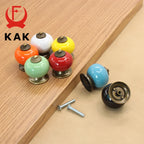 KAK Colored Ceramic Drawer Knobs Cabinet Cupboard Handles Simple Design Knobs Single Hole Handles Furniture Hardware