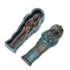 New Resin Figurine Egyptian Mummy In Coffin Home Office Desk Decor Fish Tank Ornament Halloween Party Decoration Dropshipping