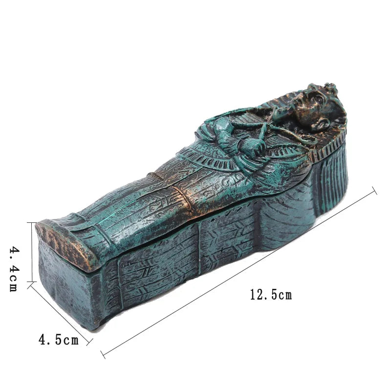 New Resin Figurine Egyptian Mummy In Coffin Home Office Desk Decor Fish Tank Ornament Halloween Party Decoration Dropshipping