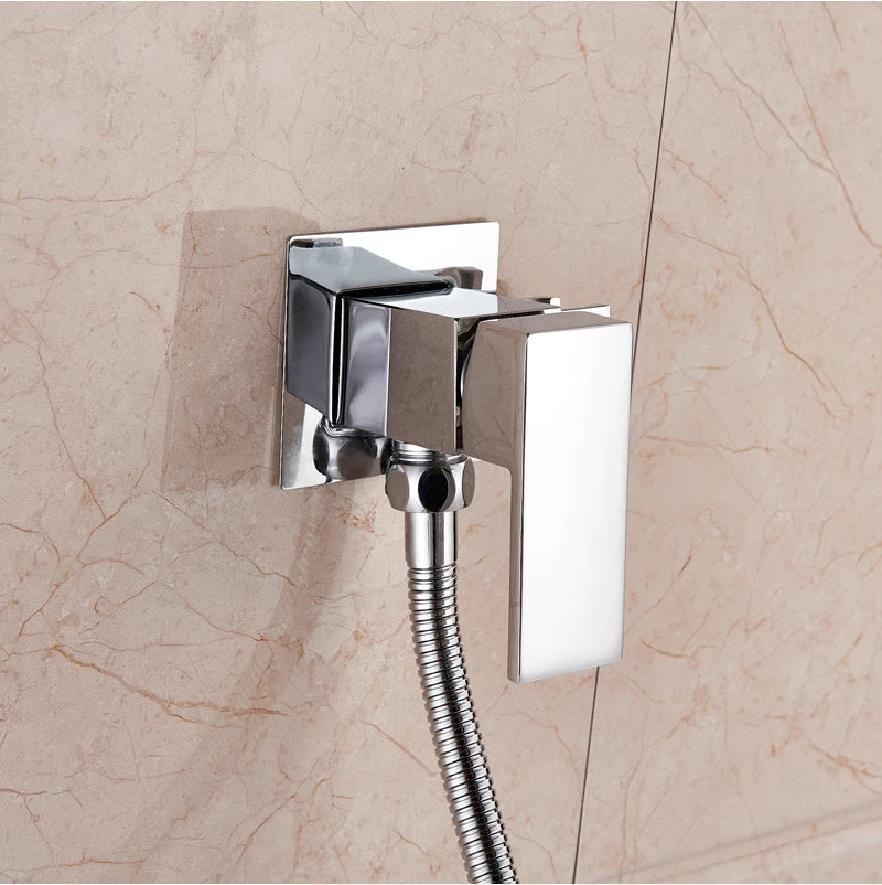 SHBSHAIMY Black Brass Bathroom Bidet Faucets High Pressure Sprayer Shower Tap Bidet Toilet Washer Hot and Cold Water Mixers