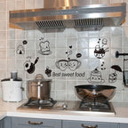 Cartoon Cute Happy Kitchen Food Wall Sticker Living Room Kitchen Restaurant Home Decoration Mural Art Decals Stickers Wallpaper